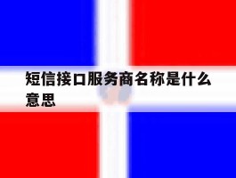 短信接口服务商名称是什么意思