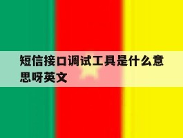 短信接口调试工具是什么意思呀英文
