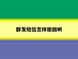 群发短信怎样撤回啊
