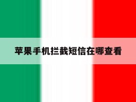 苹果手机拦截短信在哪查看