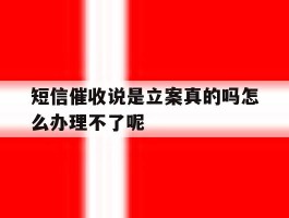 关于短信催收说是立案真的吗怎么办理不了呢的信息