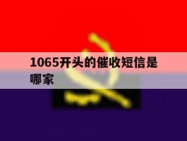 1065开头的催收短信是哪家