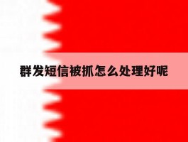 群发短信被抓怎么处理好呢