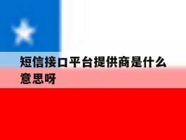 短信接口平台提供商是什么意思呀的简单介绍