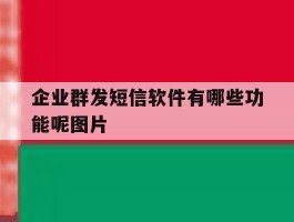 企业群发短信软件有哪些功能呢图片