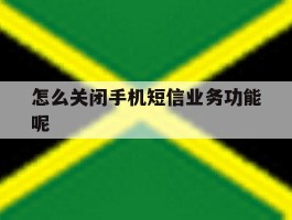 怎么关闭手机短信业务功能呢