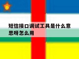 短信接口调试工具是什么意思呀怎么用