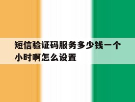 短信验证码服务多少钱一个小时啊怎么设置