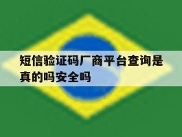 短信验证码厂商平台查询是真的吗安全吗的简单介绍