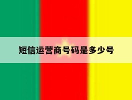 短信运营商号码是多少号