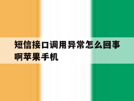 短信接口调用异常怎么回事啊苹果手机的简单介绍
