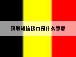 获取短信接口是什么意思
