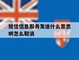 短信信息服务发送什么意思啊怎么取消