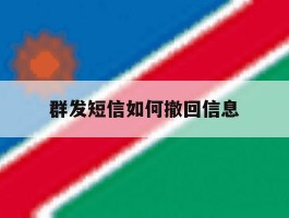 群发短信如何撤回信息