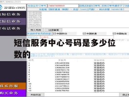 短信服务中心号码是多少位数的