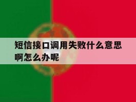 短信接口调用失败什么意思啊怎么办呢