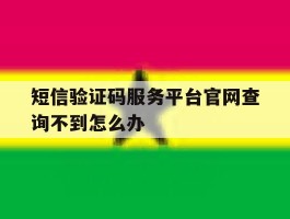 短信验证码服务平台官网查询不到怎么办的简单介绍
