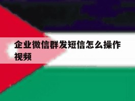 企业微信群发短信怎么操作视频