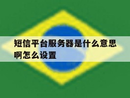 短信平台服务器是什么意思啊怎么设置