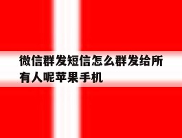 微信群发短信怎么群发给所有人呢苹果手机的简单介绍