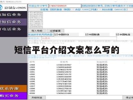 短信平台介绍文案怎么写的