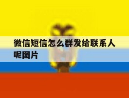 微信短信怎么群发给联系人呢图片