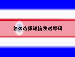怎么选择短信发送号码