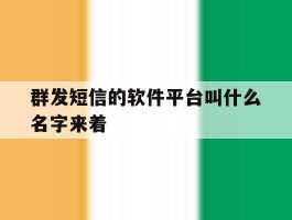 群发短信的软件平台叫什么名字来着