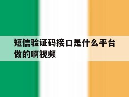 短信验证码接口是什么平台做的啊视频