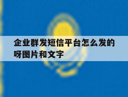 关于企业群发短信平台怎么发的呀图片和文字的信息