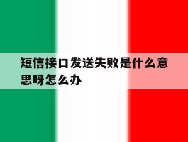 短信接口发送失败是什么意思呀怎么办