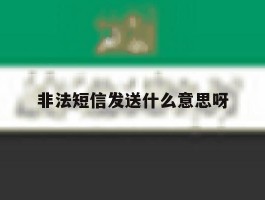 非法短信发送什么意思呀