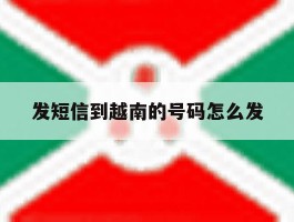 发短信到越南的号码怎么发