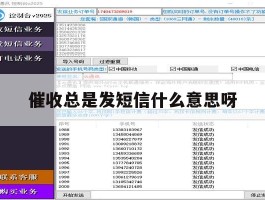 催收总是发短信什么意思呀