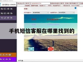 手机短信客服在哪里找到的