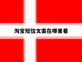 淘宝短信文案在哪里看