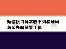 包含短信接口异常收不到验证码怎么办呀苹果手机的词条