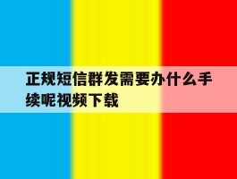 正规短信群发需要办什么手续呢视频下载