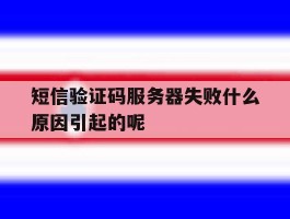 短信验证码服务器失败什么原因引起的呢